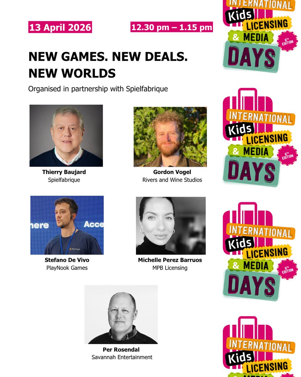 LM_LicensingMag's tweet photo. 💚 International Kids Licensing &amp; Media Days 2026

📅 13 April | 12.30 pm – 1.15 pm
𝙉𝙚𝙬 𝙂𝙖𝙢𝙚𝙨. 𝙉𝙚𝙬 𝘿𝙚𝙖𝙡𝙨. 𝙉𝙚𝙬 𝙒𝙤𝙧𝙡𝙙𝙨
👉 https://t.co/Yy6desMnJy

#bltf26 #bcbf26 #iklmd https://t.co/A5eLwYwZwu