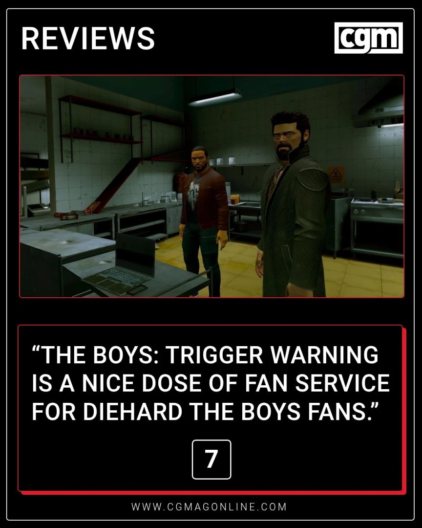 CGMagonline's tweet image. “The Boys: Trigger Warning is a nice dose of fan service for diehard The Boys fans.”

cgmagonline.com/review/game/th…

#TheBoys #TriggerWarning #VR