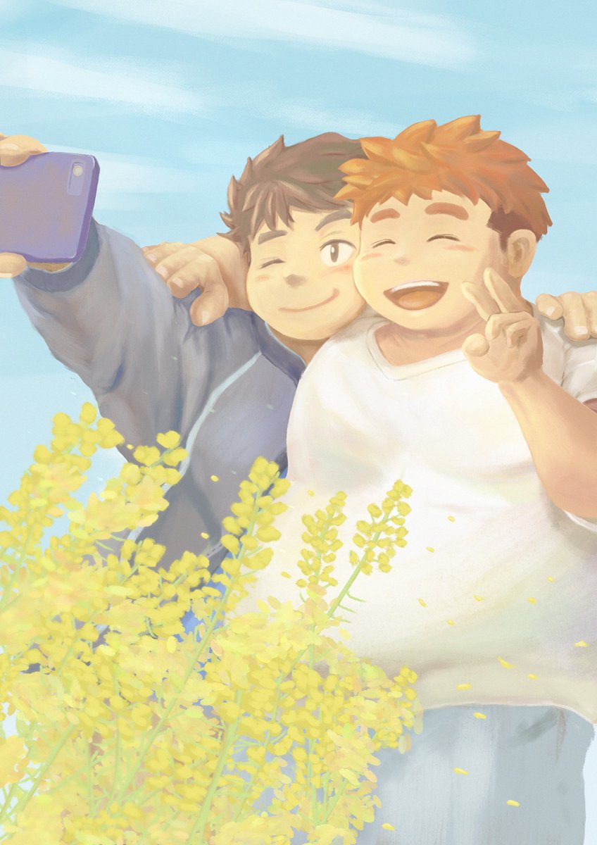 #放サモ
菜の花畑でツーショット