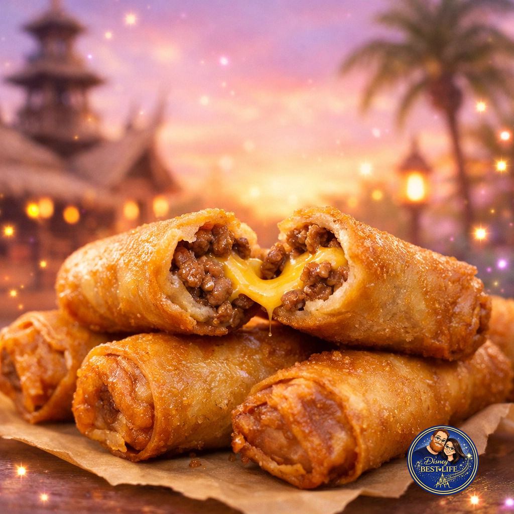 DisneyBestLife's tweet photo. 😋 Snack Spotlight: The Cheeseburger Spring Rolls at Magic Kingdom are the elite park snack of 2026. 🥨 Located at the cart just before Adventureland, they’re the perfect salty treat to fuel your mountain hopping! 🎢✨ #DisneySnacks #DisneyFoodie #MagicKingdom https://t.co/2Vh8wPehWq