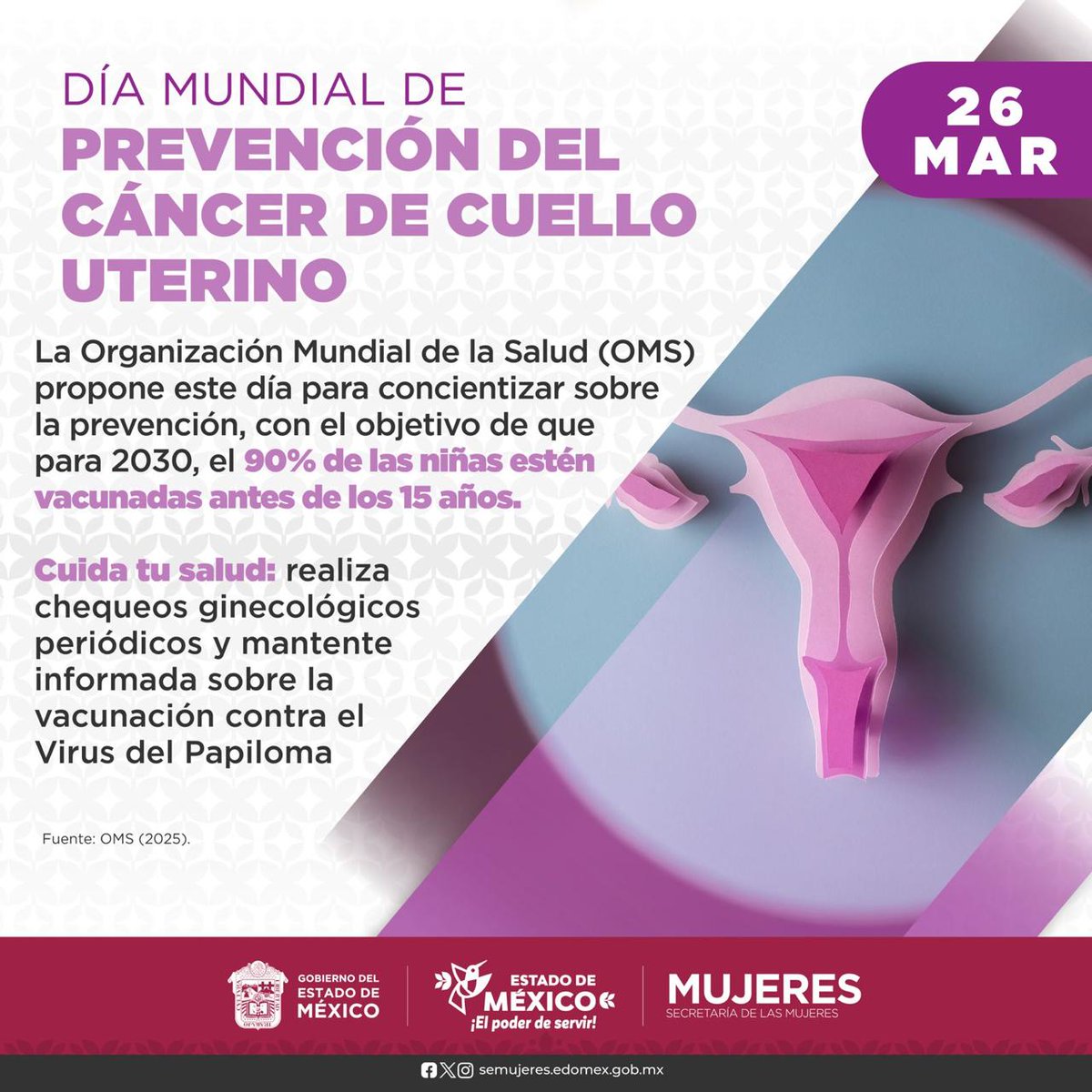 SeMujeresEdomex's tweet photo. El cáncer de #CuelloUterino, es el cuarto tipo más frecuente en las mujeres.
En la #SeMujeres realizamos pláticas y jornadas de salud para promover la prevención, reconociendo que las mujeres y las adolescentes tienen derecho a la información sobre su salud.
#ElPoderDeServir https://t.co/I4nGkJV7D1
