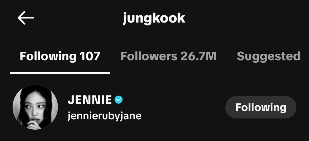 iluvjenkook's tweet photo. JUNGKOOK IS FOLLOWING JENNIE ON TIKTOK https://t.co/VgTGJImiss