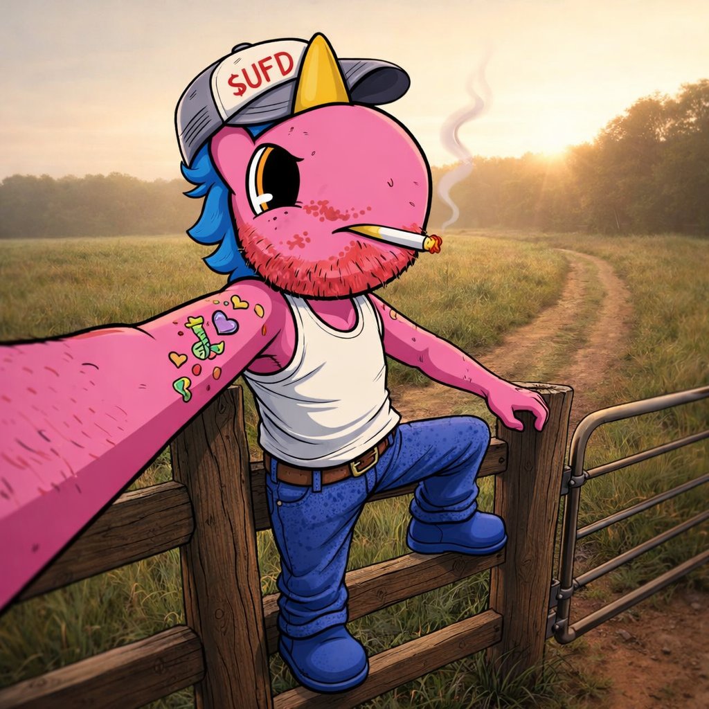 RustyUFD's tweet photo. $UFD got the kinda future that makes a fella look off into the distance like he knows somethin’. 
🦄💨✨🍺 https://t.co/6NB4zk7zjQ