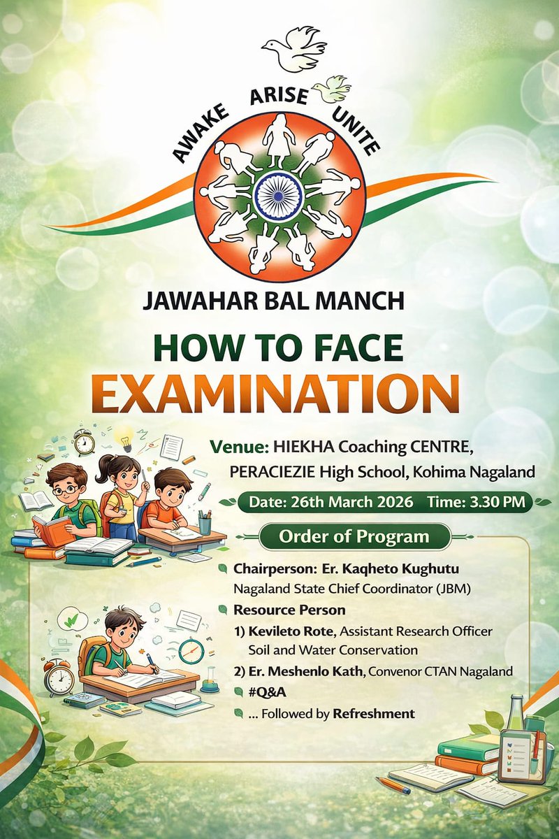 kughutu's tweet photo. Nagaland Jawahar Bal Manch(NPCC) Successfully conducted a Seminar on how to face Examination with the students of Hiekha Coaching Centre. @RahulGandhi @kcvenugopalmp @drgvhari @ https://t.co/hZQ7iqj6hf