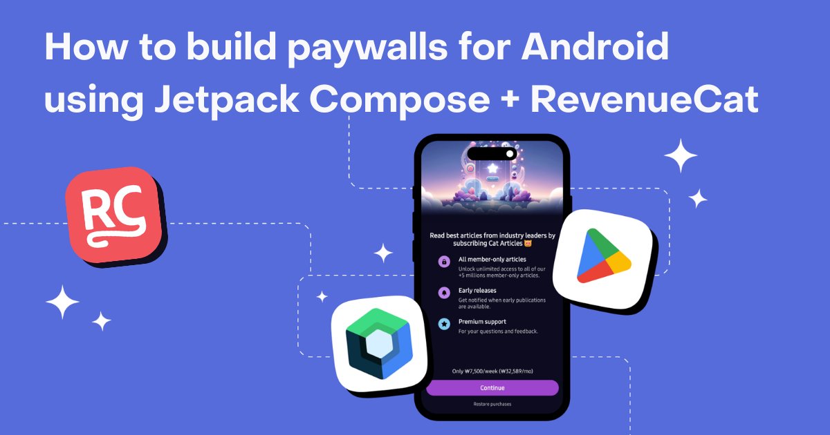 AndroidMakersFR's tweet photo. [Sponsored]
Building paywalls in Jetpack Compose? ⏱️ Complex, time-consuming, hard to scale.
Building paywalls in Jetpack Compose using RevenueCat?
⚡️ Flexible, fast, and scalable
Here’s the tutorial from @github_skydoves x @RevenueCat 👇
https://t.co/T4L7EpfhMP https://t.co/XJL1TW6YS5