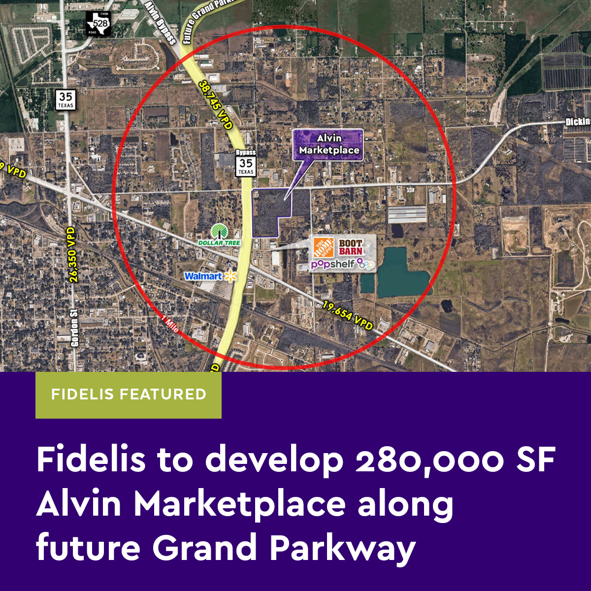 "Initial plans call for about 280,000 square feet of retail and restaurants, with more to be added later."

Read More: frpltd.com/blog/fidelis-t…

#AlvinTX #GrandParkway #AlvinMarketplace #Fidelis #CommercialRealEstate