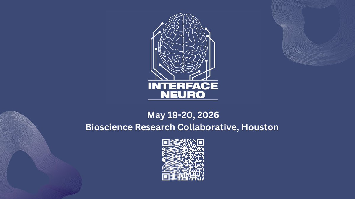 RiceNeuro's tweet photo. InterfaceNeuro 2026 at Rice University is less than two months away! Learn about our lineup of amazing speakers, interesting sessions, and our 2026 sponsors at https://t.co/RNPMME4I5U. We will be covering everything from talks on #bcis, #DPRIT, #AI, and more. https://t.co/O7bsDo9A1Z