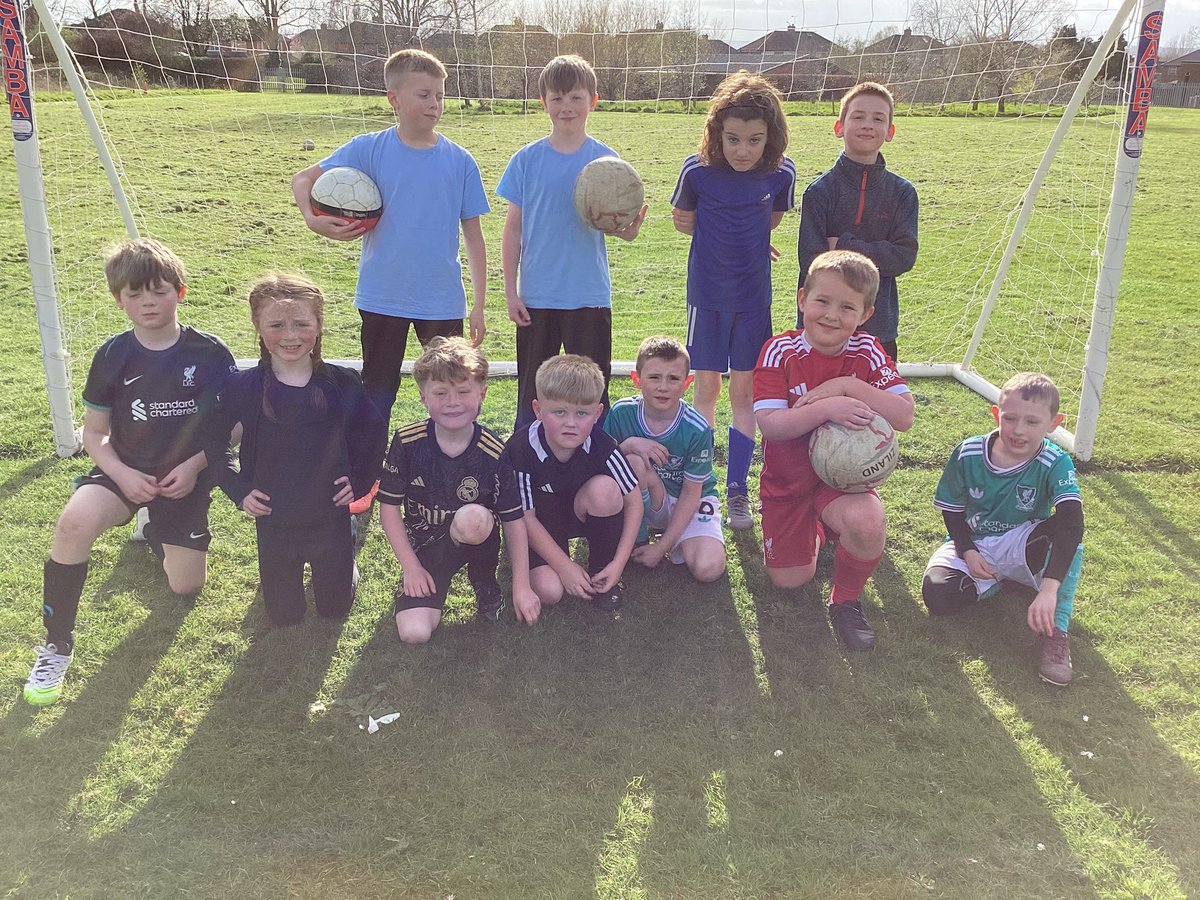 lacheprimary's tweet photo. Our final footy club session of the season. Y5~6 game on Monday @ Lache v Saighton, 3.45 start. Family members very welcome to come and support the team https://t.co/CQSBRndS5r