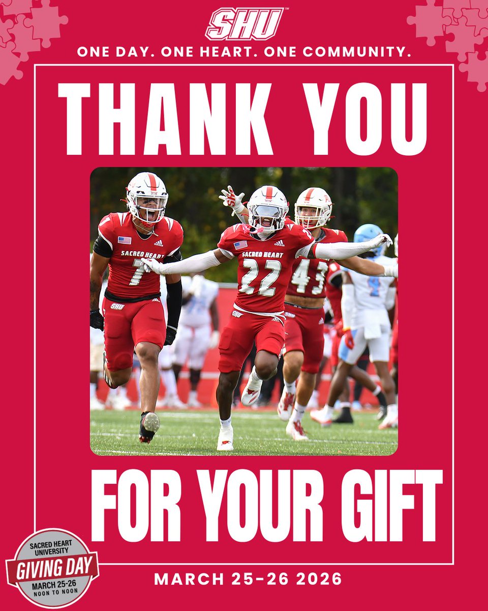 sacredheartufb's tweet photo. You showed up. You gave back. You made a difference.

Thank you, Pioneer Nation.  

#SHUGivingDay #WeAreSHU https://t.co/6dk3n0NE77