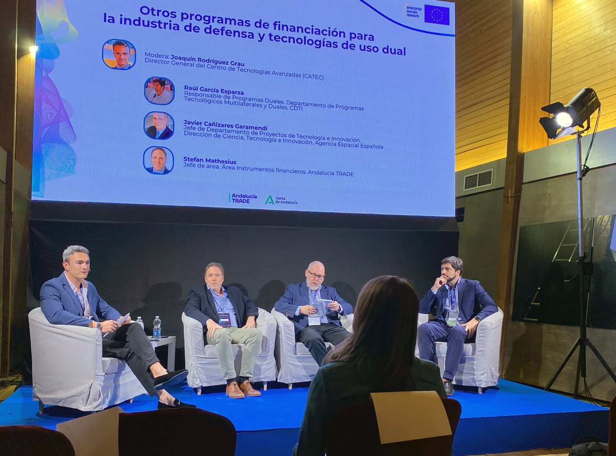 CATECTechCenter's tweet image. ➡️ Joaquín Rodríguez, CEO de #CATEC, ha participado esta mañana en el "X International Forum on #DualUse #Technologies", evento organizado por @trade_andalucia en el que se ha analizado las oportunidades de colaboración y financiación para #tecnologías de #dobleuso en Europa.