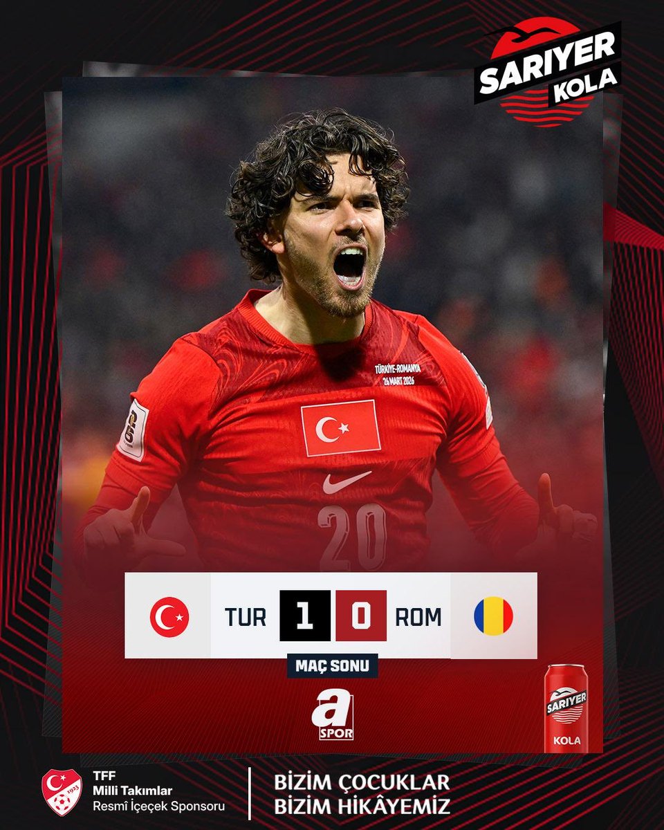 ebrikler bizim çocuklar 
Dünya kupası elemeleri 
finallerindeyiz tek maç 
Kaldı
Türküye 1 🇹🇷🇹🇷
Romanya 0 🇷🇴