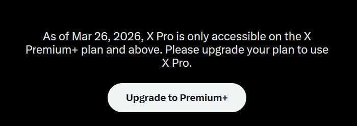 Gantosj's tweet photo. A surprising &amp; frankly greedy move by @X @elonmusk 

Millions of users were told to pay for X Premium to keep using TweetDeck. 
Now X has pushed TweetDeck into Premium+, raising the cost >5× from $102 to $560

No doubt @X is going to face a lot of backlash for this decision.🤮🤮 https://t.co/lVakaAmypP