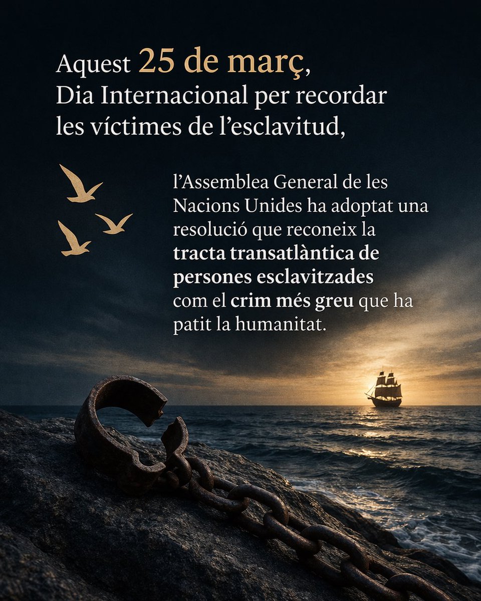AmySabaly's tweet photo. Aquest 25M, Dia Internacional per recordar les víctimes de l’esclavitud, l’ONU adopta la #Resolució A/80/L.48
❌han votat en contra EEUU, Argentina i Israel
#Reconeixement #Reparació https://t.co/OYTIjpOsbz