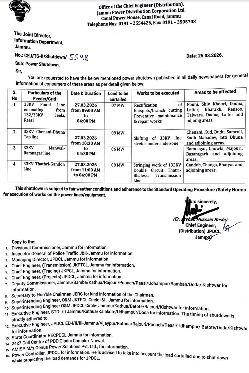 Jammu Power DISCOM tweet media