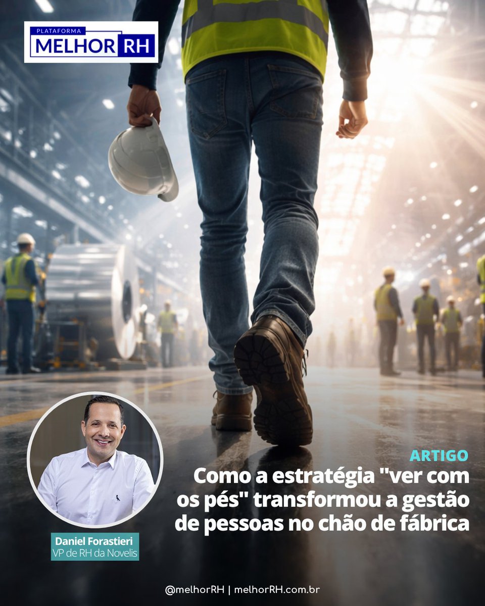 🏭 O RH que “vê com os pés” se aproxima da operação e transforma a gestão de pessoas no chão de fábrica. No artigo de Daniel Forastieri (Novelis), proximidade, dados e tecnologia aparecem como aliados da inovação. Saiba mais em shre.ink/LZ89.