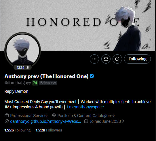 Anthony prev (The Honored One) tweet media