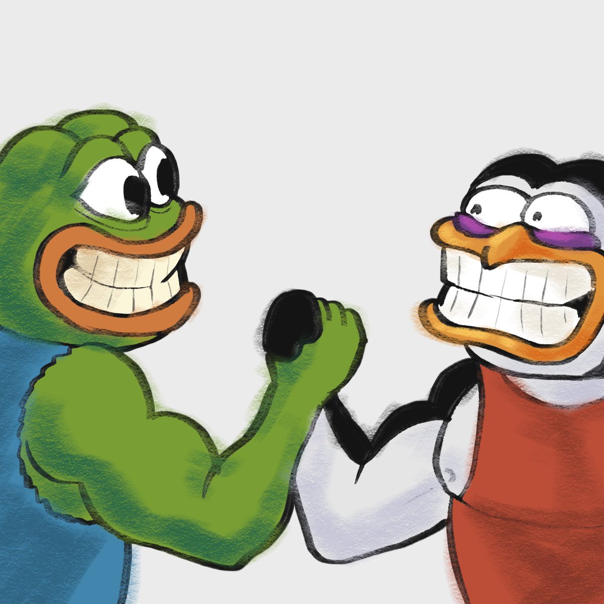 PE <a href="/pepegas_nft/">PEPEGAS</a>  X PE <a href="/PenguishETH/">Penguish</a> 
Great art is always with us 🐸
Thank you so much 
We're here for you,  bullish <a href="/Dasfruits/">DD</a>
