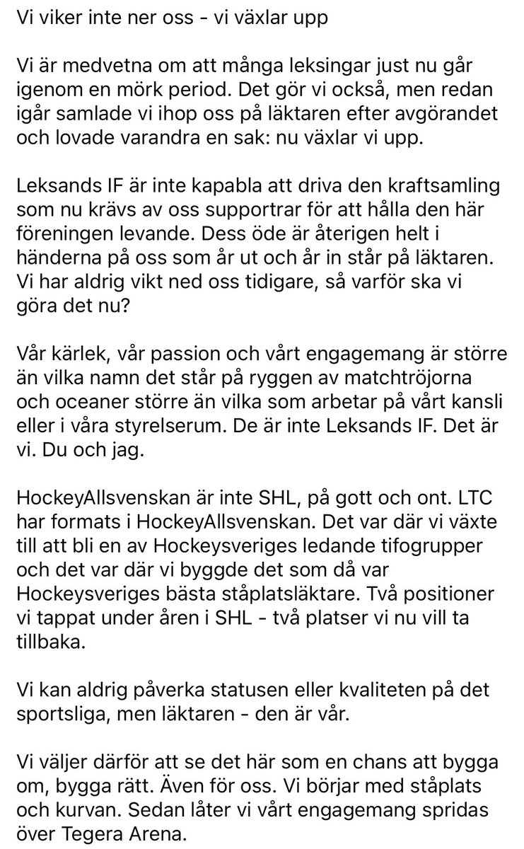 Leksand Tifo Crew tweet media