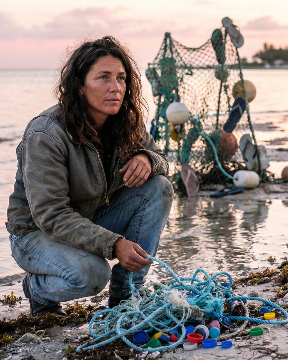 UnhumansofAI's tweet photo. "My job is to make the thing visible. What you do with the seeing is up to you."
Meet Eleni Katsaros, 37. Marine debris artist. Key West.
Part of the Unhumans of AI storytelling project.
#UnhumansOfAI #HumanStories #PortraitNarrative #MarineDebrisArt #KeyWest #OceanArt https://t.co/lKOLQCi1l3