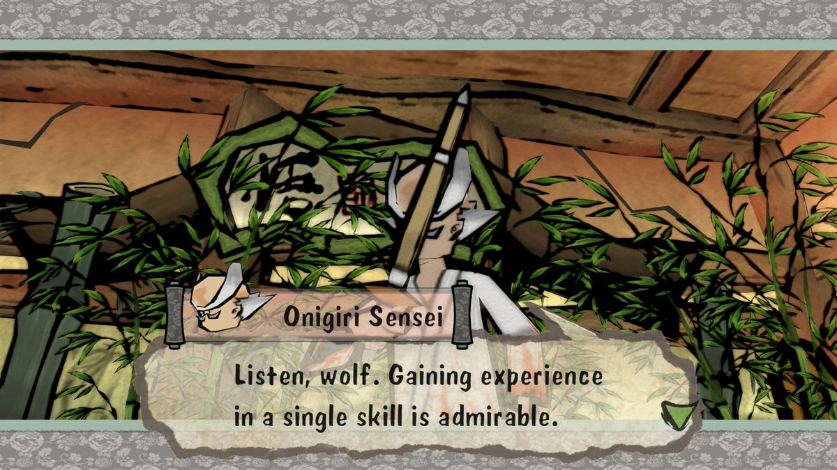 OkamiOfficial's tweet image. Words to live by from Onigiri Sensei. Thank you, sensei! #Okami