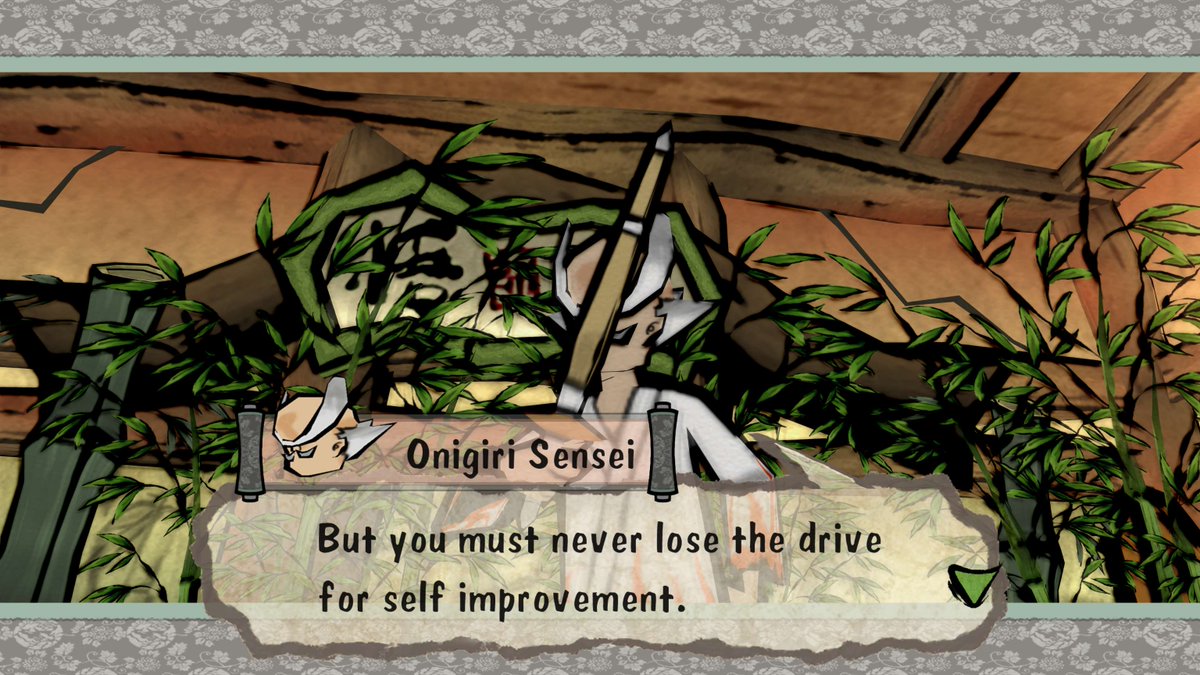 OkamiOfficial's tweet image. Words to live by from Onigiri Sensei. Thank you, sensei! #Okami