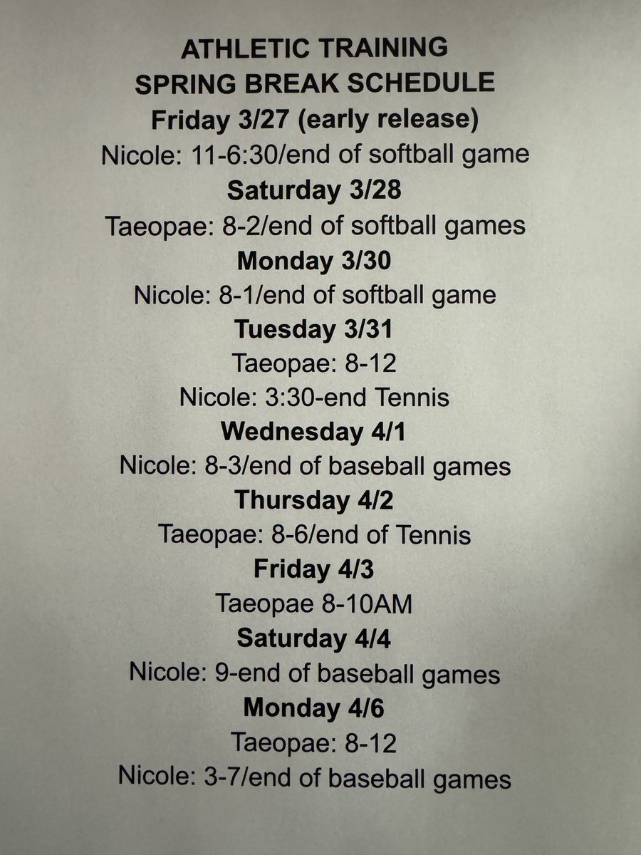 YHS Athletic Trainers tweet media