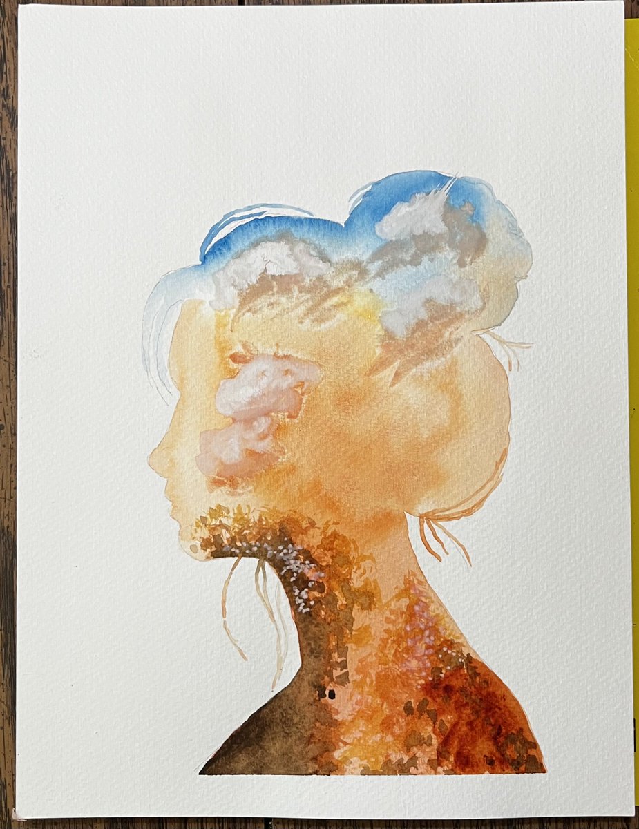 PASinGA's tweet photo. Serene Silhouette. Watercolor on paper https://t.co/4cQFJQeUlS