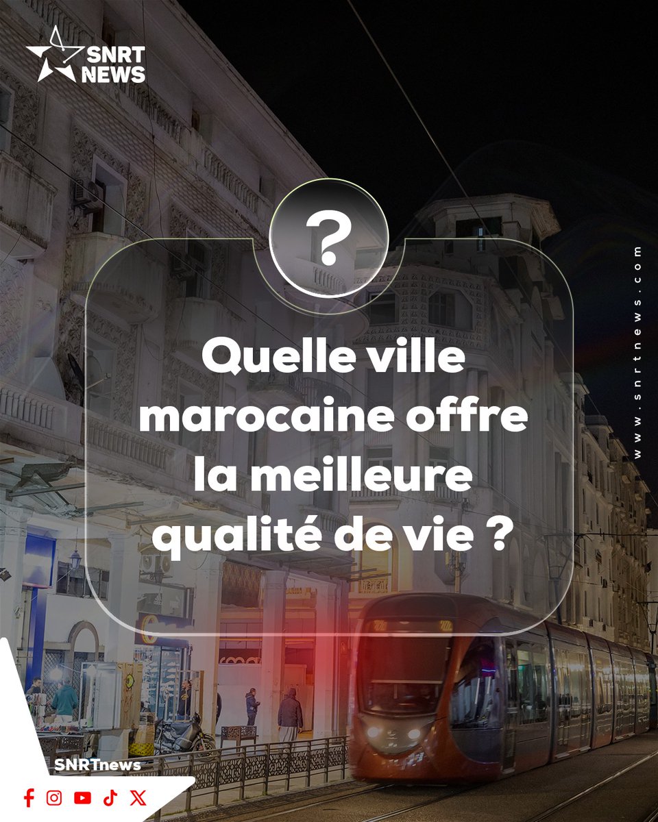 SNRTNewsfr's tweet image. Que ce soit pour son climat, son dynamisme économique ou sa qualité de vie, chaque ville a ses atouts. Partagez votre coup de cœur en commentaire ! 
#Maroc #QualitéDeVie #VillesMarocaines #Casablanca #Rabat #Tanger #Marrakech #Agadir #SNRTnews
