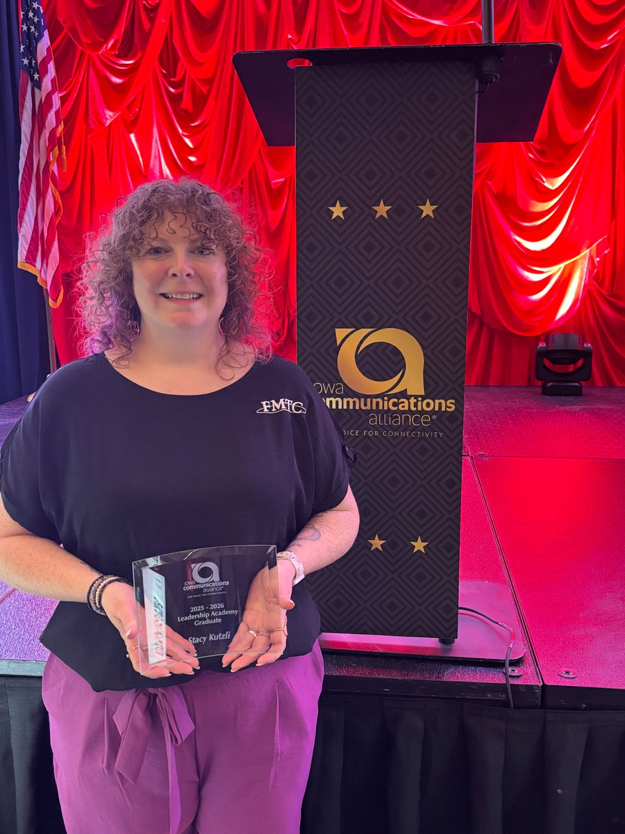 FMTCIowa's tweet photo. Congratulations, Stacy!

Please join us in celebrating Stacy Kutzli, FMTC Executive Coordinator, on graduating from the Iowa Communications Alliance Leadership Academy this week.

Her commitment helps strengthen not only our team, but the communities we serve.

Way to go, Stacy! https://t.co/JOurUQaNWP