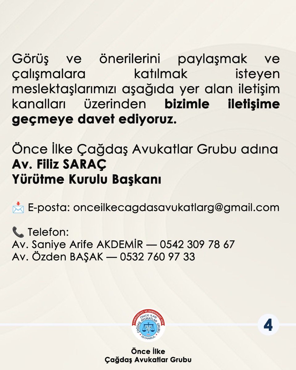 Önce İlke Çağdaş Avukatlar Grubu tweet media