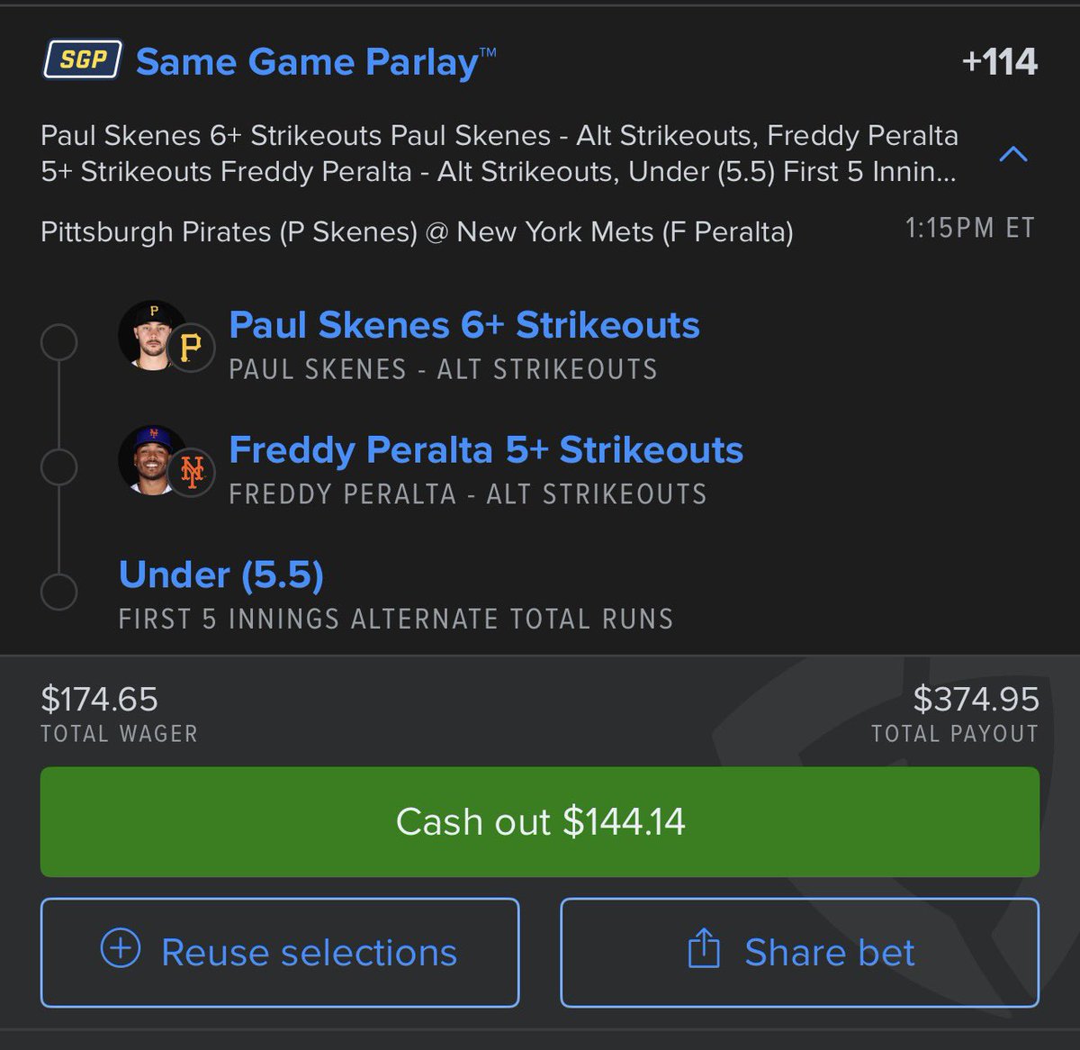 FanduelGuru777's tweet photo. We take what they give us!! ✅

These props are what looks good for the first game today.

Skenes had 7 K’s on opening day last year and is a beast! 
Freddy had 8 K’s on opening day last year . 

Let’s build some bank!! 💰💰💰

SKENES AND FREDDY +114
@Playbook https://t.co/wGOWcqQoRt
