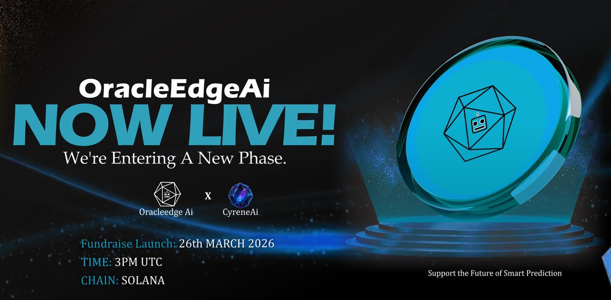 OracleedgeAi's tweet photo. Our Fundraise Token is LIVE @CyreneAI

CA: ehW7wfTLzJTqQgAxEfECfRPzFxXEMxQUYmw6F6ncyai

OracleEdge Ai is building an AI Powered Tool Prediction That Outsmart the Market, Built on
@solana Powered by $EDGE https://t.co/YwB9f2MOnt