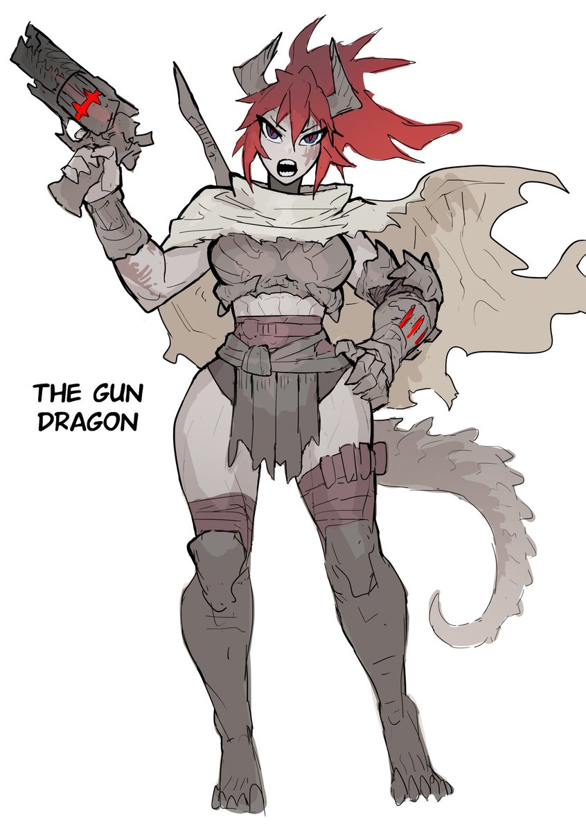 taojinn015's tweet photo. The female character is a new version of the Gun-dragon! I've had like 5-6 versions before, but I'm trying to collect some of my more modern characters into their own world.

The male character is a completely new character https://t.co/fRBOXL3Y2j