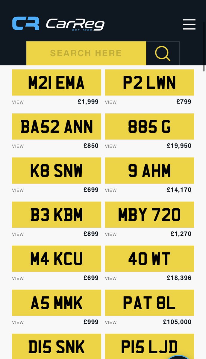 CarReg - Private Number Plates tweet media