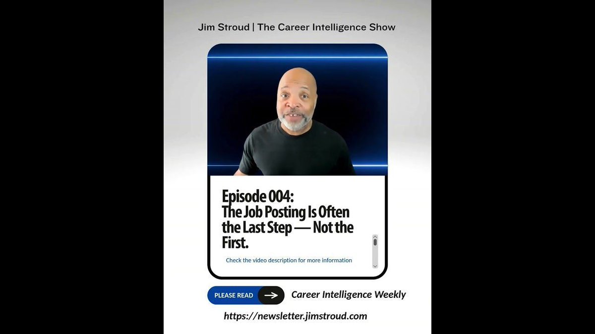 jimstroud's tweet image. The Job Posting Is Often the Last Step — Not the First. youtube.com/shorts/7_3kivu…

#JobSearch #JobHunt #JobHunting #Career #Careers