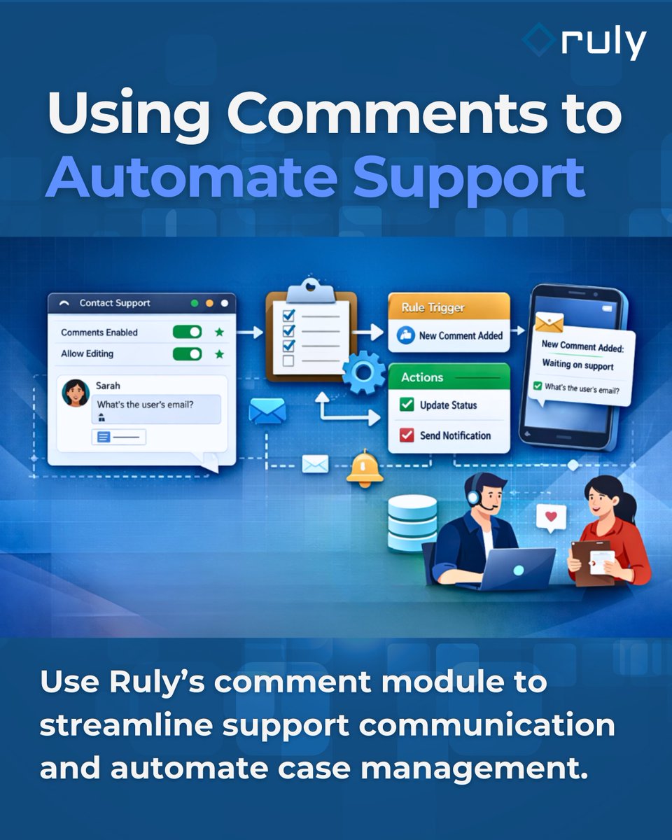 Check out our new Quick Tips✨video tutorial to learn how to use the comments module to centralize communication, update case statuses automatically, and trigger email notifications: rulyapp.com/quick-tips-usi…
#NoCode