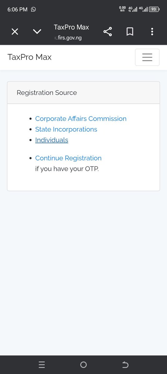 Udodi__33's tweet photo. @woye1 Sir see what I found but it's not responding when I click on individual to register https://t.co/8gNWe0qL6W