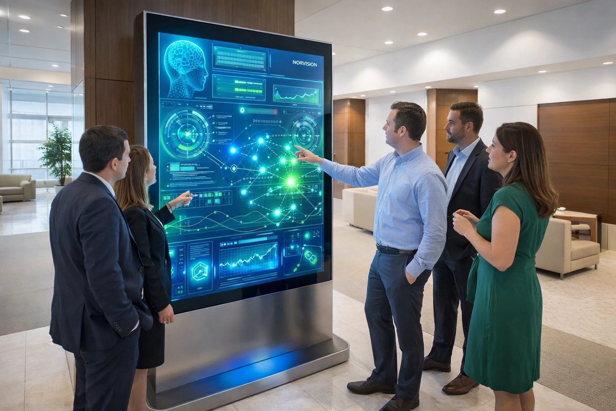 norvision's tweet image. Moving beyond basic displays to predictive engagement hubs! 🚀 Norvision uses real-time data and AI to make signage responsive and smart. From expert setup to seamless monitoring, we bring technology to life.

#DigitalSignage #AI #Innovation #Norvision