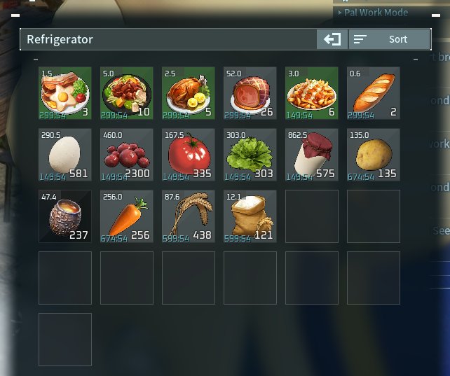 Isi kulkas di Palworld ku WKWKWK