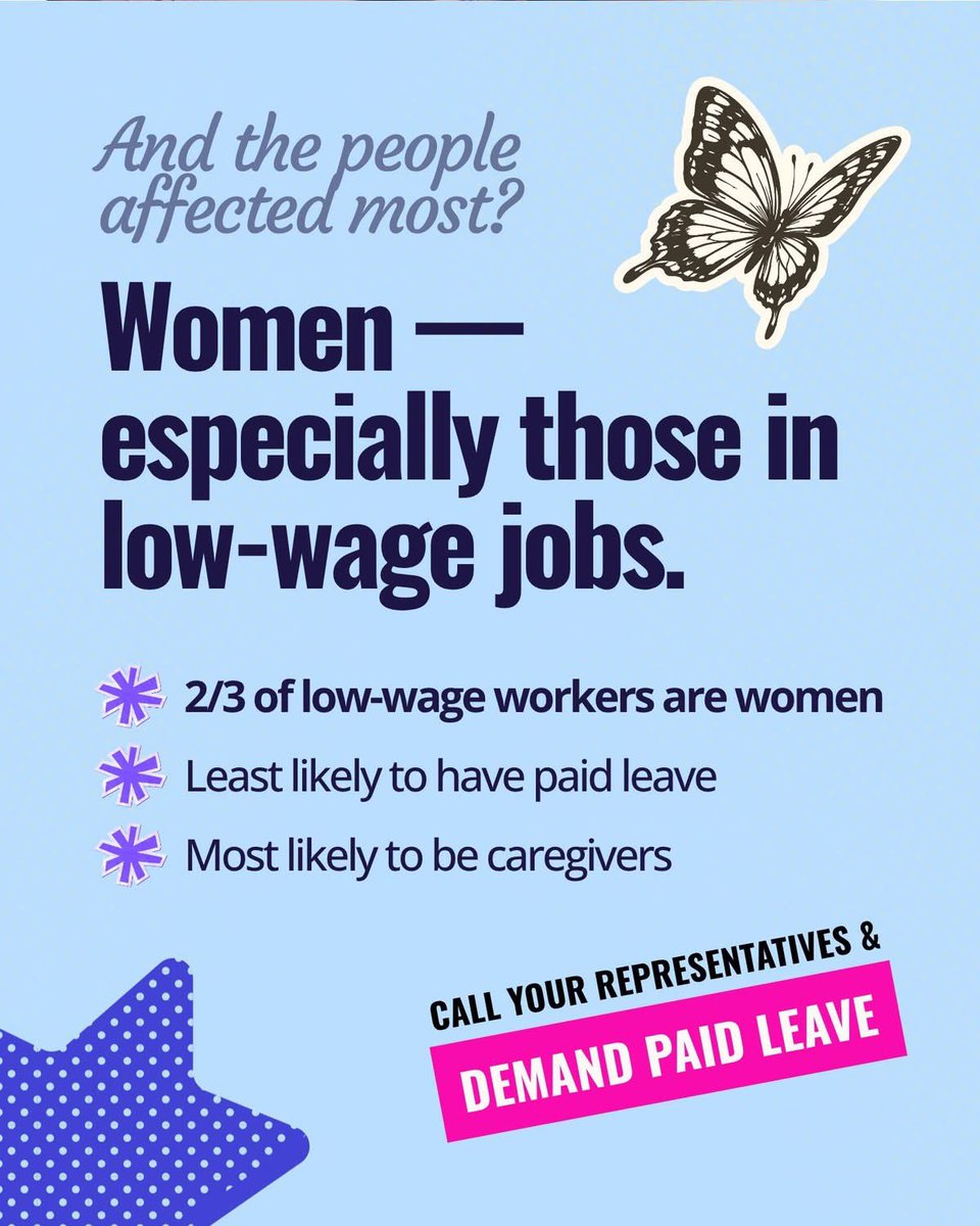 DemsAbroad's tweet image. The US is one of 8 countries with no federal #paidleave guarantee. The only high income and the only G7 country also.
Women — especially in low-wage jobs — pay the biggest price.
This is fixable. Call your reps and tell them to make it happen.
#EqualPayDay #WomensRights