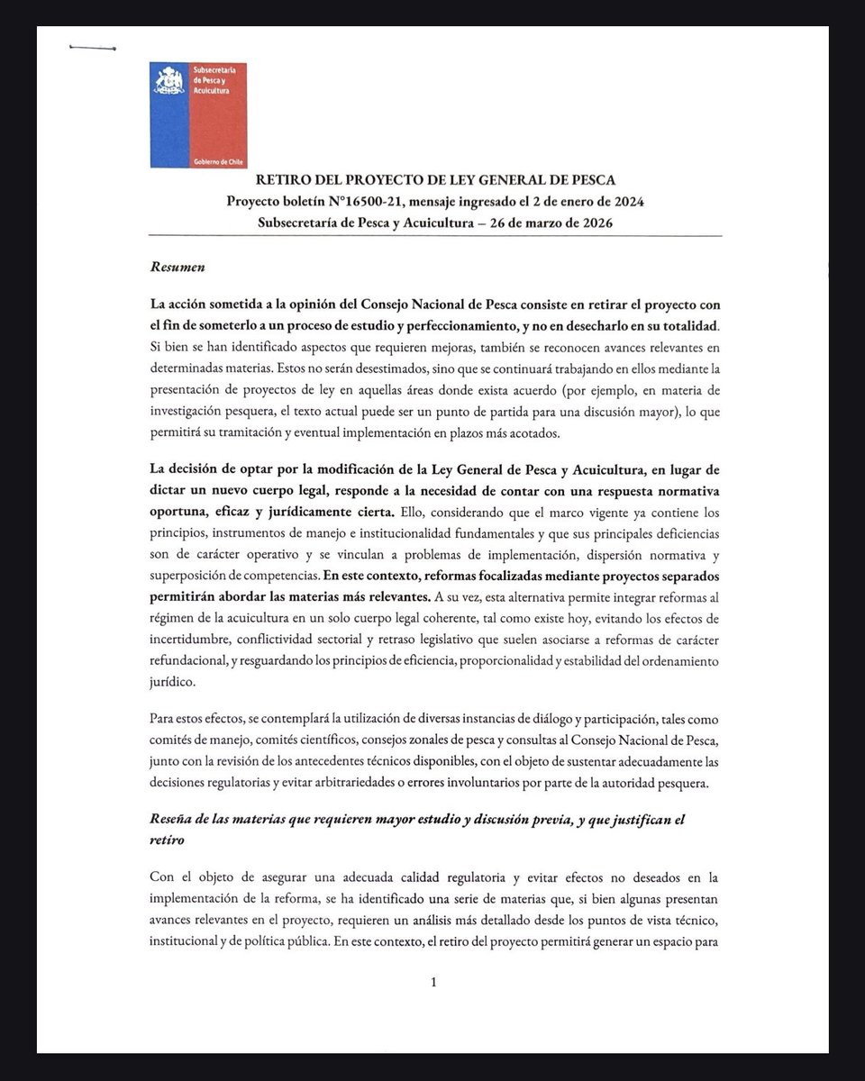 🔴 URGENTE

EL GOBIERNO DE JOSÉ KAST RETIRA LA LEY DE PESCA DEL CONGRESO, MANTIENE LA CORRUPTA LEY LONGUEIRA