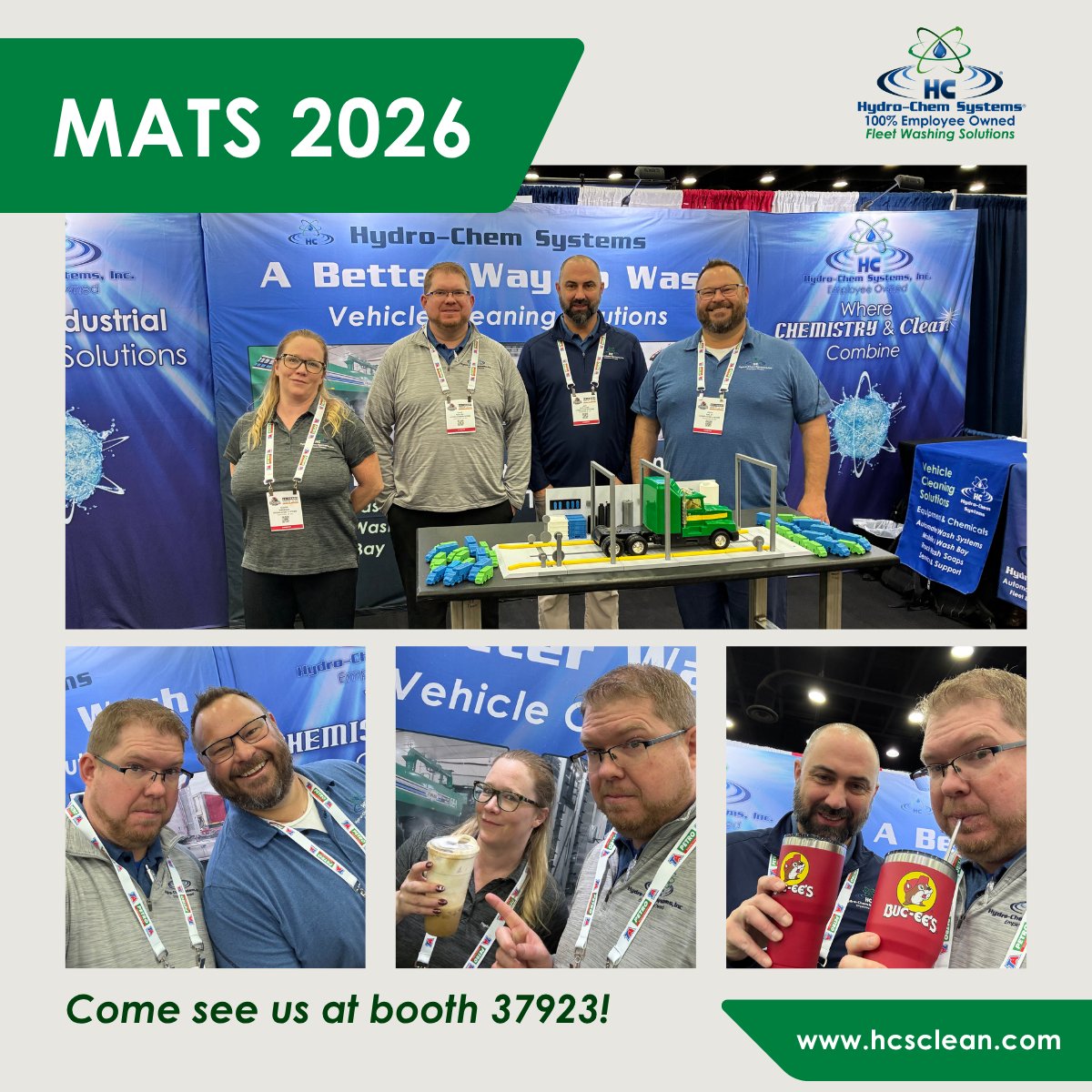 HydroChemSys's tweet photo. Headed to #MATS2026? Visit Hydro-Chem Systems at booth 37923 in the Maintenance &amp; Repair Pavilion! Meet Sharie, Chad, Keith, and Jeff to talk soap, service, and better wash processes. Let's help you clean more in less time. See you there! #Trucking #FleetMaintenance https://t.co/Bedg19shMR