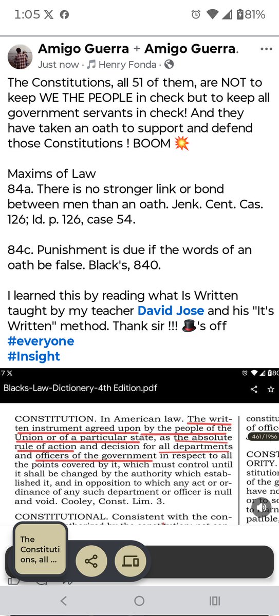 The Constitutions, all 51 of them, are NOT to keep WE THE PEOPLE in check but to keep all government servants in check! And they have taken an oath to support and defend those Constitutions ! 
BOOM 💥 
For remedy, learn from my teachers <a href="/RealDaveCares4u/">DavidJose</a> <a href="/JarrinJackson/">Jarrin Jackson 🌲🪓</a>