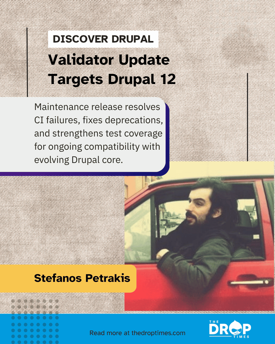 thedroptimes's tweet photo. File Upload Secure Validator 2.2.1 released.
Fixes CI issues, deprecations, and expands tests.
Prepares module for Drupal 12.

https://t.co/EXZlrqhJLP 

#Drupal #OpenSource #Security #DrupalModules https://t.co/3weIFivBvH