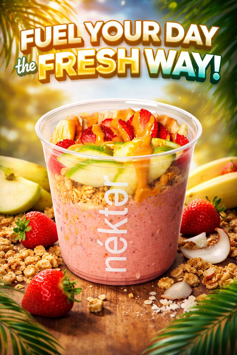 FNekter88472's tweet image. Indulge in pure creamy goodness 🥄💛
Our Almond Butter Bowl is a rich blend of açaí, banana, strawberry, and dates—finished with a luscious almond butter drizzle and crunchy hemp granola. Every bite is smooth, satisfying, and packed with flavor.

#AlmondButterLove #AcaiBowl...