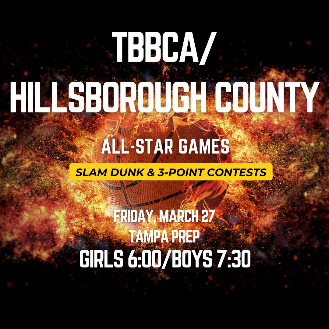 TBBCoaches's tweet photo. TBBCA/Hillsborough County 
2025 Senior All-Star Basketball Games!    
March 27 at Tampa Prep     
Girls 6:00 pm Boys 7:30 pm    
Tickets $5 at the door       
Please retweet and share!

@Biggamebobby

@SourceHoops

@FABCHoops https://t.co/j8FTLFFqKr
