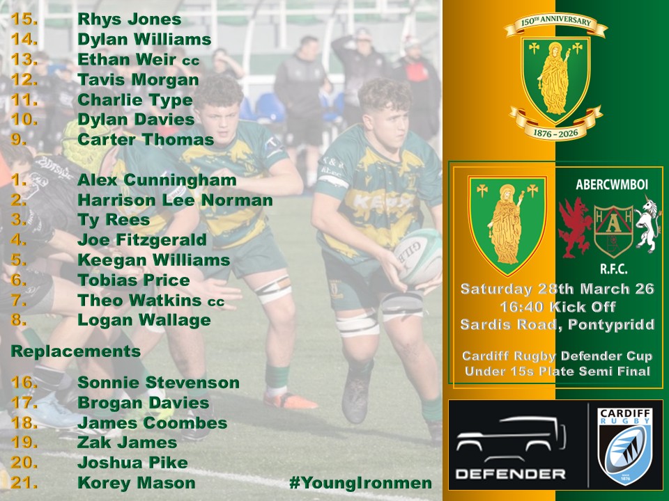 RFCMerthyr's tweet photo. Good luck to our #YoungIronmen15s who take on @youngvillagerfc #Under15s in the semi final of the Cardiff Rugby #DefenderCup Plate on Saturday afternoon.

Go well boys 👌🏻

#YoungIronmen💚💛🤍 https://t.co/M5JkcNB7BZ