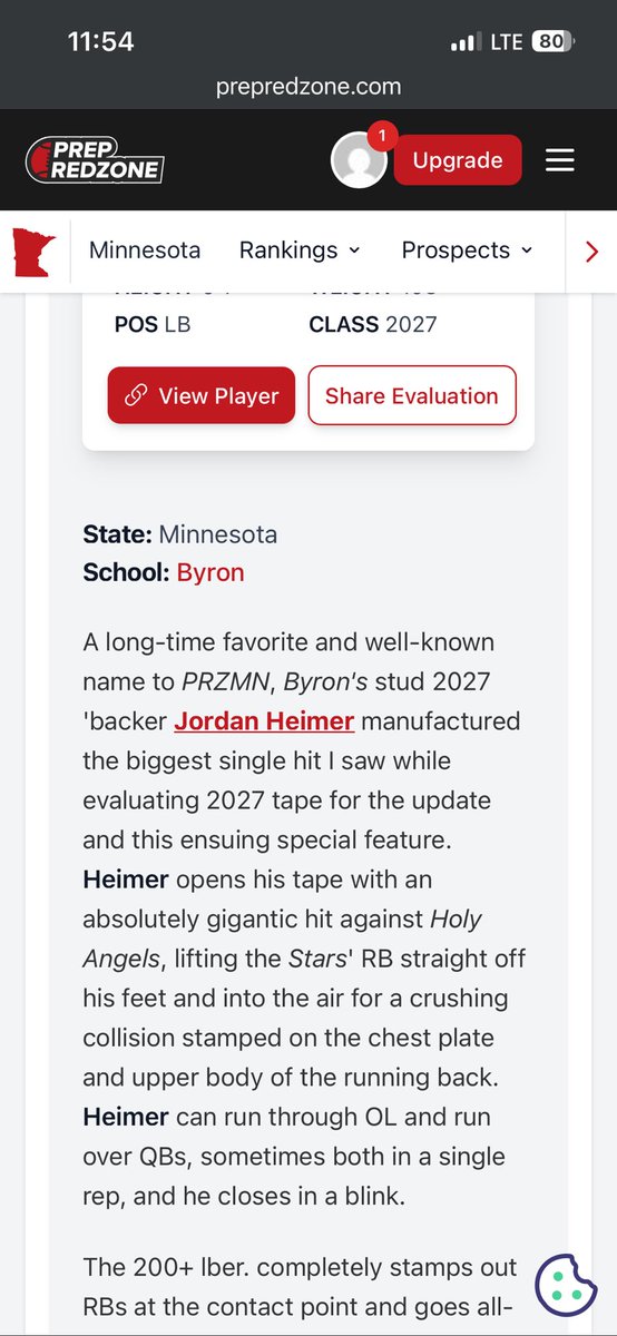 JHeimer24's tweet photo. Thanks you @OJW_Scouting for the write up and recognizing me as one of the hardest hitters in the 2027 class!
@PrepRedzoneMN https://t.co/Mmj3kzmQJP