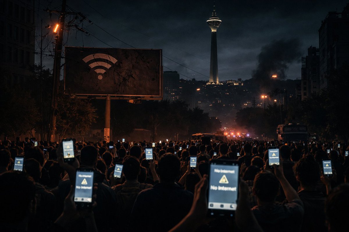 ellay_ve's tweet photo. While missiles fly over Iran, the Islamic Republic’s leaders cut the internet. People aren’t just under attack from the sky, they’re being cut off from the world.
#DigitalBlackoutIran https://t.co/Nmvr9KgjQh
