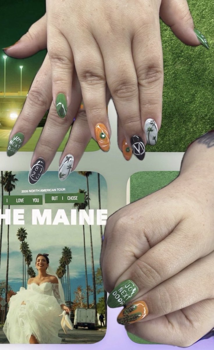 littlemachine's tweet photo. I can’t believe I get to see @themaine next week with the cutest nails of all timmmeeee. 💫

(credit to @/lilithmanianails on insta !!!) https://t.co/nCEROW9MxS